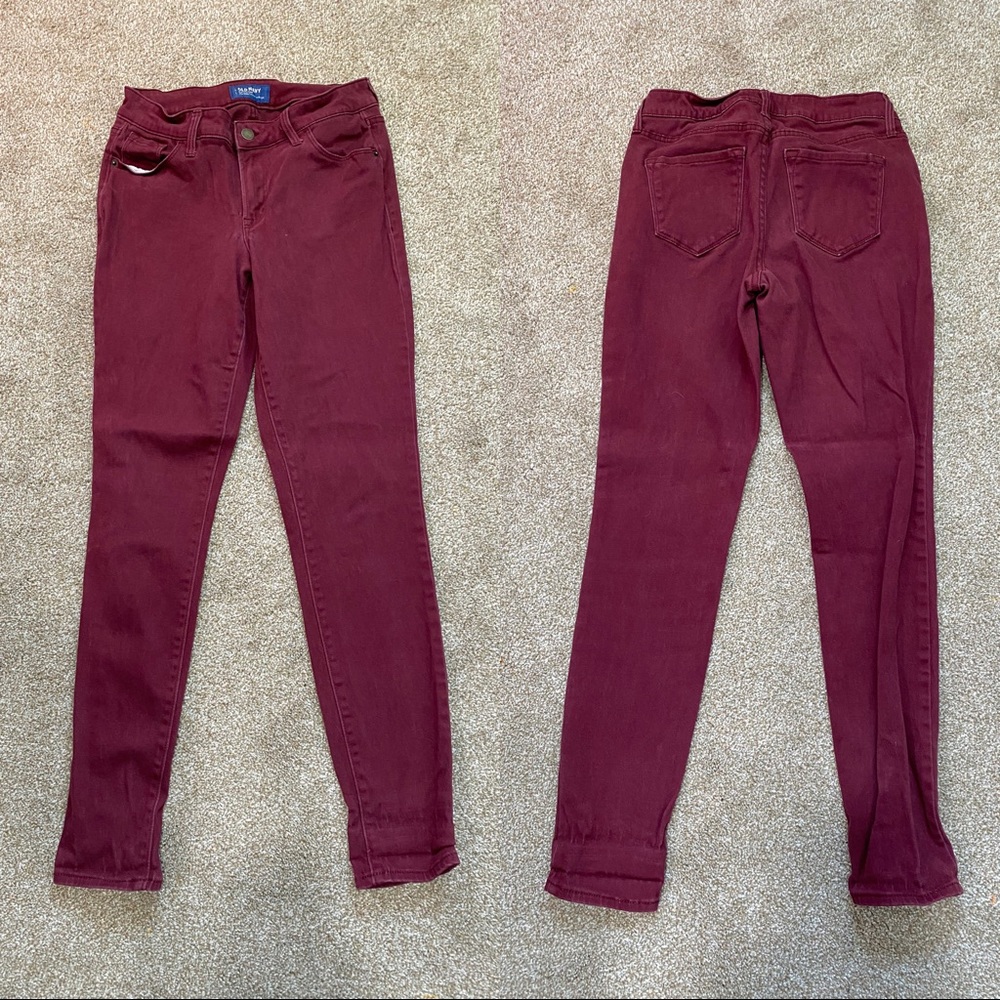 Old Navy • Burgundy Rockstar Mid-Rise Skinny Jeans